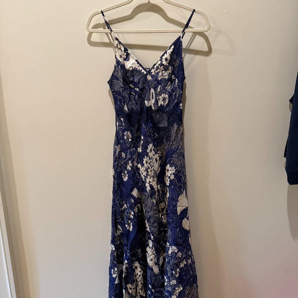 & Other Stories Asymmetrical Satin Slip Midi Dress